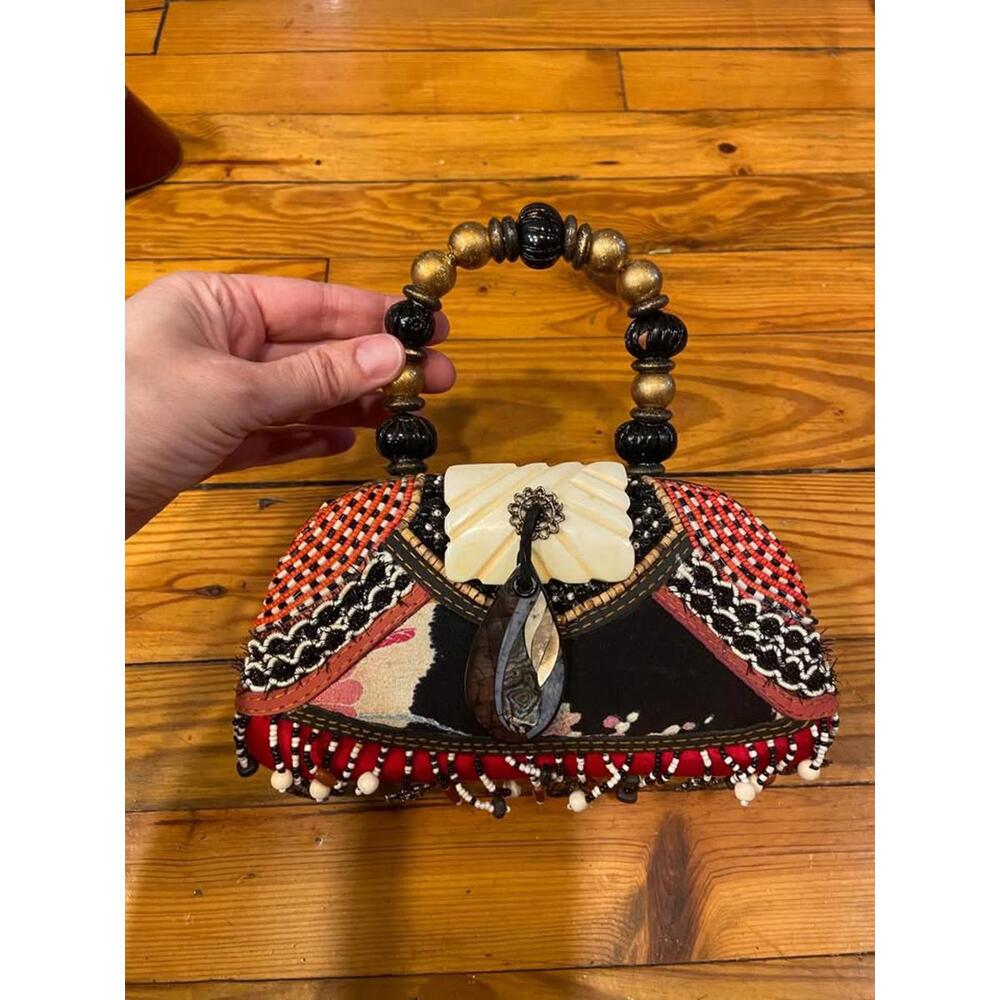 Mary Frances Vintage Beaded Top Handle Purse - Unique Artisan Design